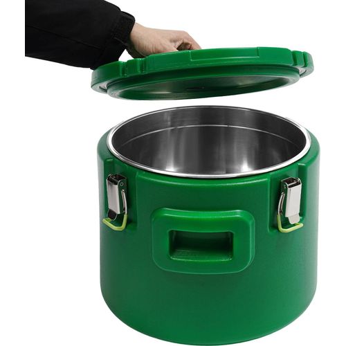 Isolierter Suppenbehälter - Gastro Thermobox/Speisenwärmer - 15 L Volumen - Isolierung 8–12 Std. - 201 Edelstahl-Innenbehälter - Max 100°C - Innen 31×23 cm - Grün