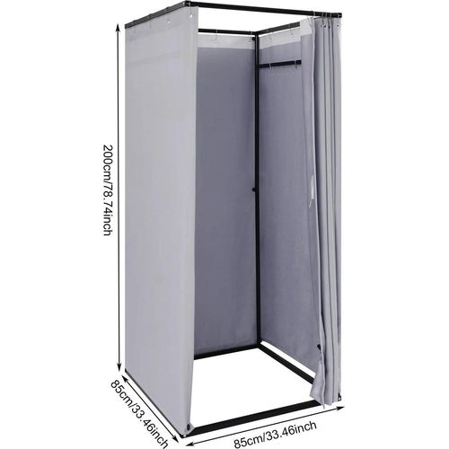 Umkleidevorhang - Deckenmontage - Lichtdurchlässigkeit 41–85% - 1 Paneel - Hanfgewebe & Eisen - Maschinenwaschbar - Hellgrau