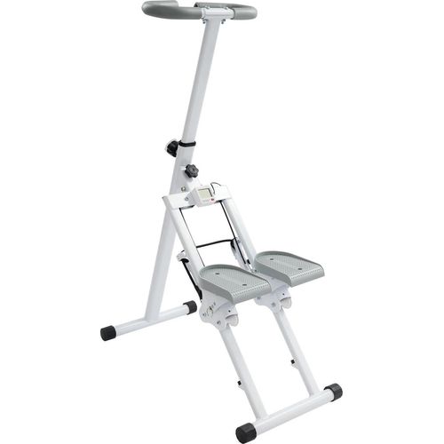 Stepper - Vertikaler Klettertrainer - Mit Handlauf - Cardio & Ganzkörpertraining - Tragkraft 100 kg - 41×78×133,5 cm - Gewicht 10 kg - Elfenbeinweiß