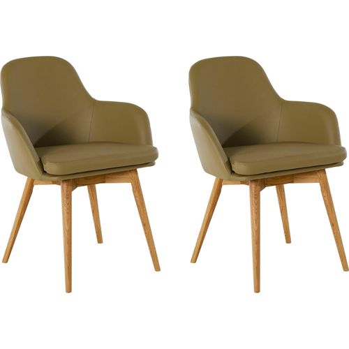 Armlehnstuhl OTTO HOME "Livry", grün (applegrün, applegrün), B:62cm H:83cm T:63cm, Leder, Stühle, Armlehnstuhl, Polsterstuhl, Schalenstuhl