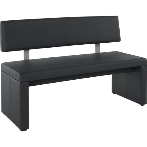 Sitzbank OTTO HOME "Charissa", schwarz, B:180cm H:90cm T:53cm, Sitzbänke, Essbank Sitzbank Polsterbank, mit Lehne, Breite 140, 160 oder 180 cm