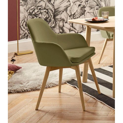 Armlehnstuhl OTTO HOME "Livry", grün (applegrün, applegrün), B:62cm H:83cm T:63cm, Leder, Stühle, Armlehnstuhl, Polsterstuhl, Schalenstuhl
