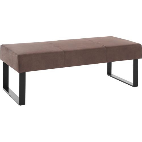 Sitzbank OTTO HOME "Oliver", braun (braun, braun), B:140cm H:50cm T:62cm, Polyester, Sitzbänke, Sitzbank