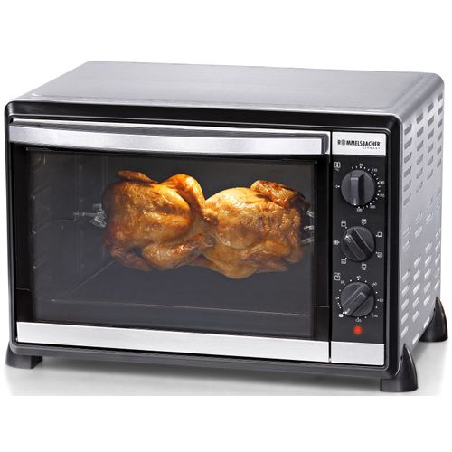 ROMMELSBACHER Minibackofen "Back & Grill Ofen BG 1805/E", silber (edelstahlfarben), B:51,5cm H:36cm T:41,5cm, Minibacköfen, für Backformen bis 31,5 cm Ø, Minibackofen