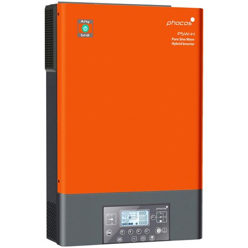 Wechselrichter PHOCOS "Phocos PSW-H-3KW-230/24V", orange (orange, grau), B:30,9cm H:47,8cm L:14,3cm, Kunststoff, Metall, Polychlorierte Biphenyle (PCB), Wandler, Ladegerät
