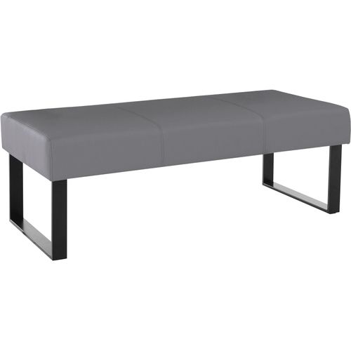 Sitzbank OTTO HOME "Oliver", grau (grau, schwarz), B:140cm H:50cm T:62cm, Sitzbänke, Sitzbank