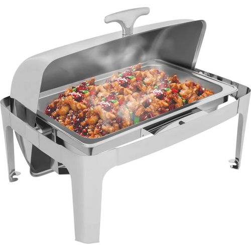 Lebensmittelwärmer - Speisenwärmer - Edelstahl 201 - Poliert - Korrosionsbeständig - Verformungsfest - Für Warmhaltung - Silber