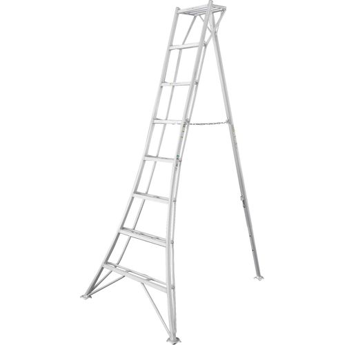 Vielzweckleiter NIWAKI, silberfarben, B:125cm H:240cm, Aluminium, Leitern, Gartenleiter, gleicht Unebenheiten im Gelände aus