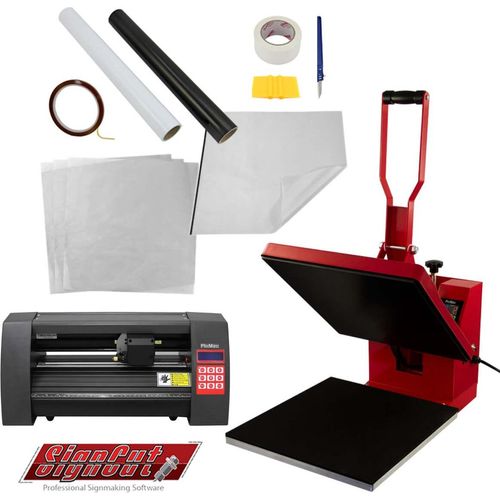 Transferpresse 38 x 38cm & 360mm Vinyl-Schneideplotter im Set