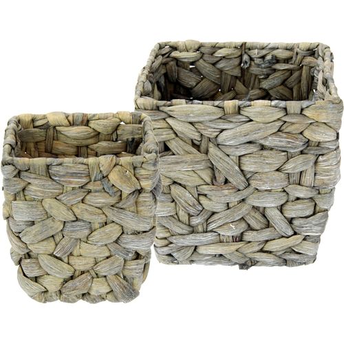 Wasserhyazinthentopf I.GE.A. "Wasserhyazinthentopf", grau, B:17cm H:17cm, Wasserhyazinthe, Pflanzgefäße, 2er Set