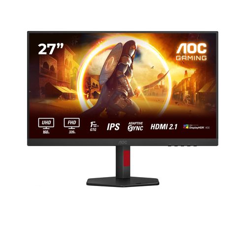 AOC Gaming-Monitor "U27G4R", Energieeffizienz: F (A-G), schwarz, B:61,4cm H:36,6cm T:5,13cm, Monitore, UHD / Dual Frame, neigbar, Monitor für Konsolen-Gaming, HDMI 2.1