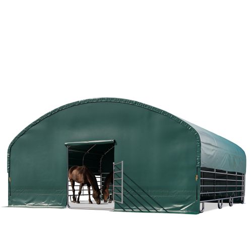 Weidezelt 8x8 m PVC Plane 2300 Newton - für Betonuntergrund - grün