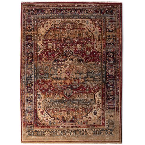 Wollteppich THEKO "Saharna 7518", rot, B:80cm H:12mm L:150cm, Wolle, Teppiche, reine Wolle, Orient-Optik, mit Fransen