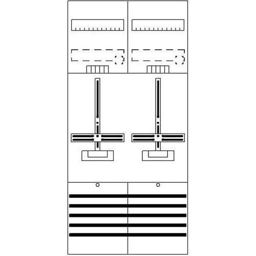 STRIEBEL & JOHN Zählerfeld 7RE 2Z verdrahtet m. Zählerkreuz