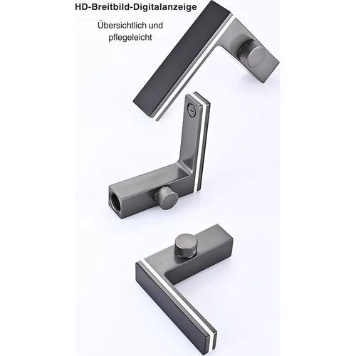 Waschbeckenbrause Wasserhahn, Badarmatur, LED Wasserhahn mit Temperaturanzeige - ANTHRAZIT