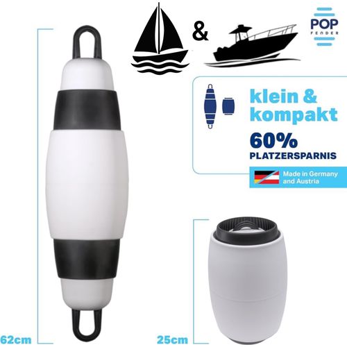 Pop Fender Boot teleskopierbar Zebra Weiß