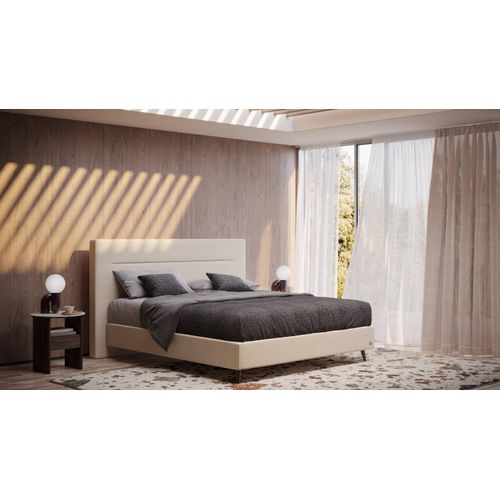 BRUNO Boxspringbett Prestige 200x200cm in Ecru Creme | 6 Farben & 4 Kopfteile wählbar | Luxus 27 cm Pulse-Latex-Matratze | Made in Germany