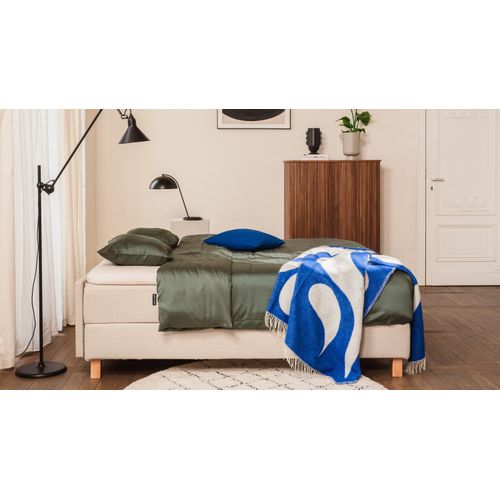 BRUNO Boxspringbett Premium 160x200cm in Beige | Matratzen-Härtegrad: Links H3 / Rechts H2 | mehrfach ausgezeichnet in Design & Qualität