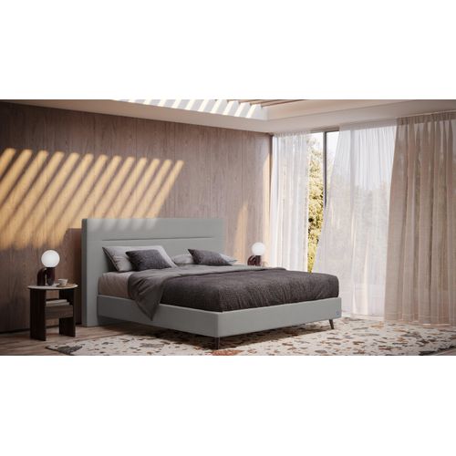 BRUNO Boxspringbett Prestige 160x200cm in Hellgrau | 6 Farben & 4 Kopfteile wählbar | Luxus 27 cm Pulse-Latex-Matratze | Made in Germany