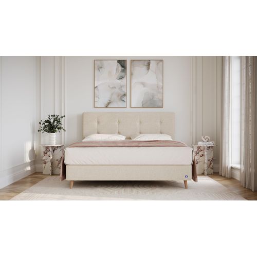 BRUNO Boxspringbett Prestige 180x200cm in Ecru Creme | 6 Farben & 4 Kopfteile wählbar | Luxus 27 cm Pulse-Latex-Matratze | Made in Germany