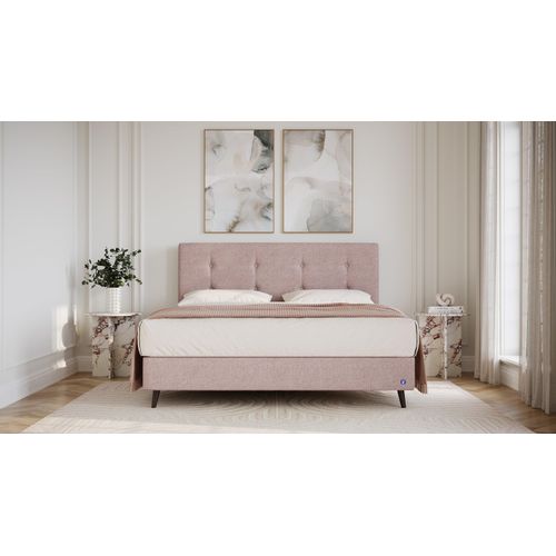 BRUNO Boxspringbett Prestige 200x200cm in Blush Rosa | 6 Farben & 4 Kopfteile wählbar | Luxus 27 cm Pulse-Latex-Matratze | Made in Germany