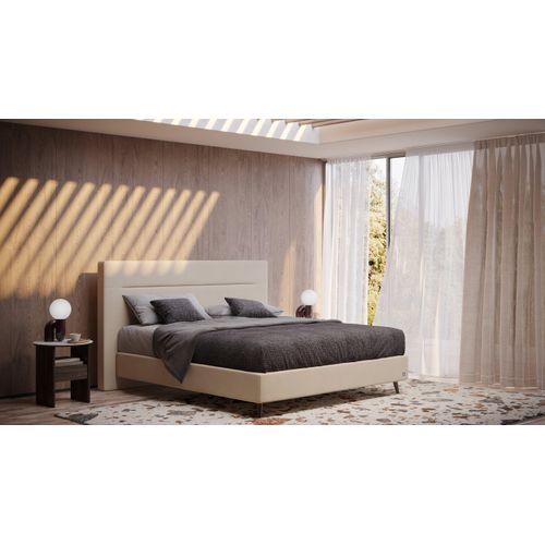 BRUNO Boxspringbett Prestige 140x200cm in Beige | 6 Farben & 4 Kopfteile wählbar | Luxus 27 cm Pulse-Latex-Matratze | Made in Germany