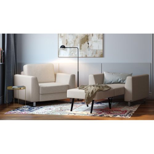 BRUNO Schlafsessel 70cm in Beige | praktische Größe | stabiles Massivholz & Boxspringkomfort