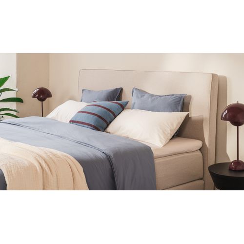 BRUNO Boxspringbett Premium 180x200cm in Beige | Matratzen-Härtegrad: Links H3 / Rechts H3 | mehrfach ausgezeichnet in Design & Qualität