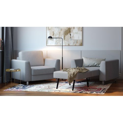 BRUNO Schlafsessel 70cm in Hellgrau | praktische Größe | stabiles Massivholz & Boxspringkomfort