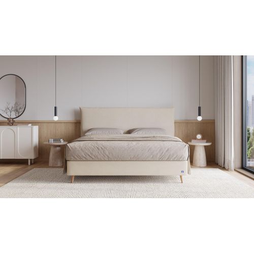 BRUNO Boxspringbett Prestige 140x200cm in Beige | 6 Farben & 4 Kopfteile wählbar | Luxus 27 cm Pulse-Latex-Matratze | Made in Germany