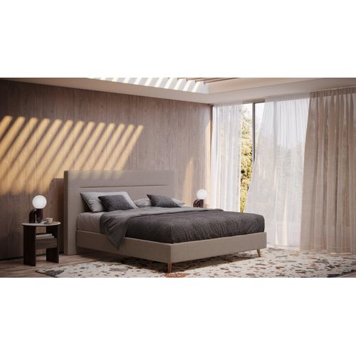 BRUNO Boxspringbett Prestige 180x200cm in Taupe Grau-Beige | 6 Farben & 4 Kopfteile wählbar | Luxus 27 cm Pulse-Latex-Matratze | Made in Germany