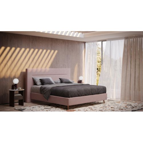 BRUNO Boxspringbett Prestige 140x200cm in Blush Rosa | 6 Farben & 4 Kopfteile wählbar | Luxus 27 cm Pulse-Latex-Matratze | Made in Germany