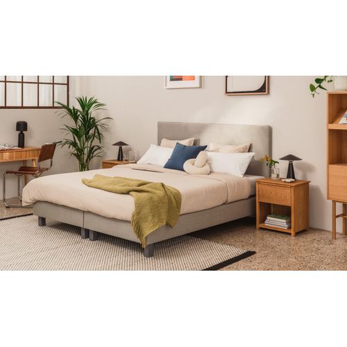 BRUNO Boxspringbett Komfort 200x200cm in Hellgrau | höchster Schlafkomfort zum besten Preis