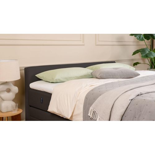 BRUNO Boxspringbett Premium mit Bettkasten 200x200cm in Schwarz | Matratzen-Härtegrad: Links H2 / Rechts H3 | extra viel Stauraum & individuell konfig