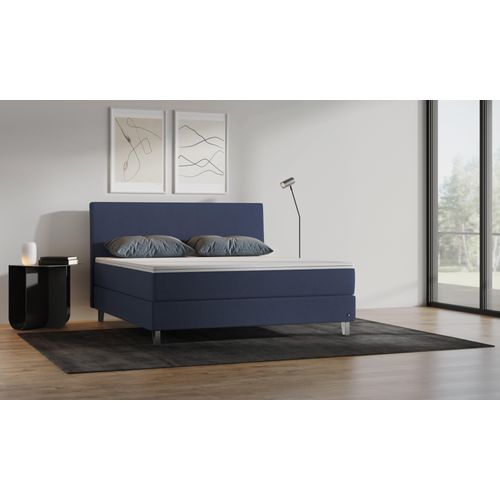 BRUNO Boxspringbett Premium 180x200cm in Blau | Matratzen-Härtegrad: Links H2 / Rechts H3 | mehrfach ausgezeichnet in Design & Qualität