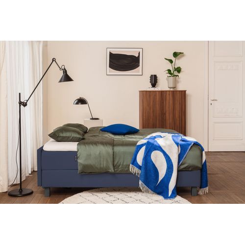 BRUNO Boxspringbett Premium 140x200cm in Blau | Matratzen-Härtegrad: Links H3 / Rechts H2 | mehrfach ausgezeichnet in Design & Qualität