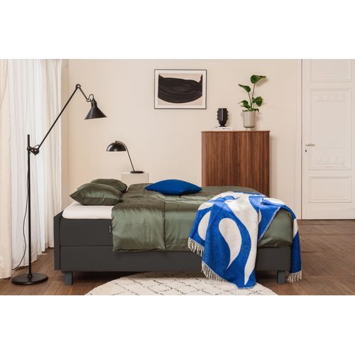 BRUNO Boxspringbett Premium 160x200cm in Schwarz | Matratzen-Härtegrad: Links H3 / Rechts H2 | mehrfach ausgezeichnet in Design & Qualität