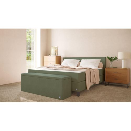 BRUNO Boxspringbett Premium 160x200cm in Grün | Matratzen-Härtegrad: Links H3 / Rechts H3 | mehrfach ausgezeichnet in Design & Qualität