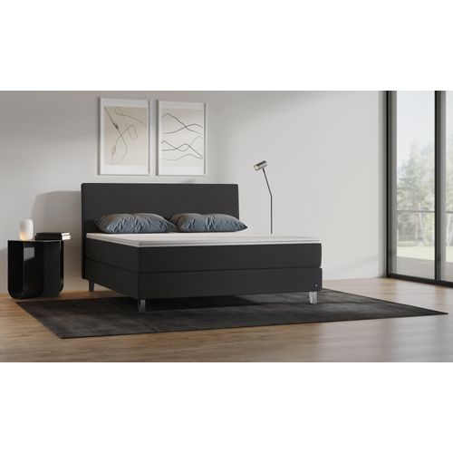 BRUNO Boxspringbett Premium 180x200cm in Schwarz | Matratzen-Härtegrad: Links H2 / Rechts H3 | mehrfach ausgezeichnet in Design & Qualität