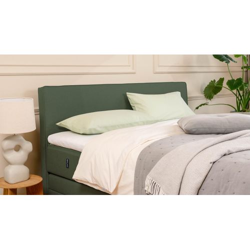 BRUNO Boxspringbett Premium mit Bettkasten 160x200cm in Grün | Matratzen-Härtegrad: Links H2 / Rechts H3 | extra viel Stauraum & individuell konfiguri