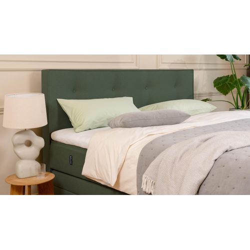 BRUNO Boxspringbett Premium mit Bettkasten 200x200cm in Grün | Matratzen-Härtegrad: Links H3 / Rechts H2 | extra viel Stauraum & individuell konfiguri