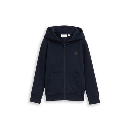 TOM TAILOR Jungen Hoodie Sweatjacke, blau, Uni, Gr. 92/98