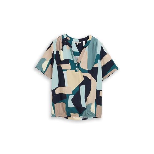 TOM TAILOR Damen Bluse mit Muster, grün, Gemustert, Gr. 34