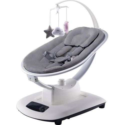 Elektrische Babywippe - Babyschaukel - Fernbedienung - 5D-Schwingtechnik - Musik - Adaptive Neigung - 0–6 Monate - bis 20 kg - Dunkelgrau