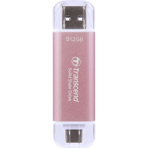 Transcend ESD310, 512 GB, USB Typ-A auf USB Typ-C, 3.2 Gen 2 (3.1 Gen 2), 10 Gbit/s, Passwortschutz, Pink