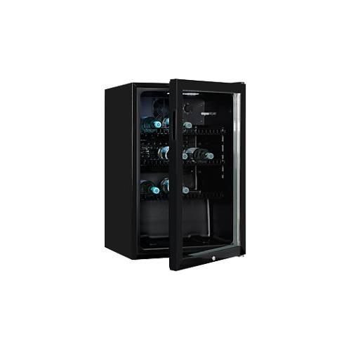 Exquisit Glastürkühlschrank GKS120-GT-160C Schwarz 118 l, Umluft, 3 Ablagen, Türschloss, freistehend