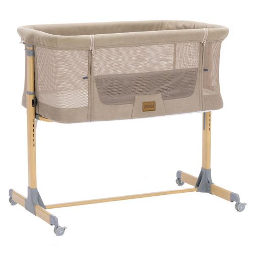 Fillikid Beistellbett Air, Cappuccino, Metall, Textil, 80x45 cm, Reißverschluss, Seitenfenster aufklappbar, Bezug abnehmbar, waschbar, Netzfenster, höhenverstellbar, sehr stabil, Babymöbel, Babybetten, Beistellbetten
