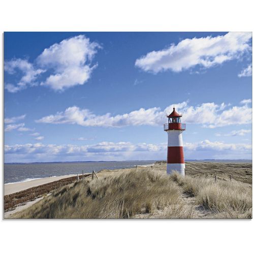 Glasbild ARTLAND "Leuchtturm Sylt", blau (farbe bild(er): blau), B:80cm H:60cm, Bilder, in verschiedenen Größen