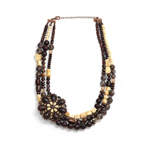 Statementkette "Erna", Damen, Gr. onesize, PTFE-Kunststoff, braun, COLLEZIONE ALESSANDRO, Basic, Halsketten Statementkette, mit dekorativen Schmuckteil