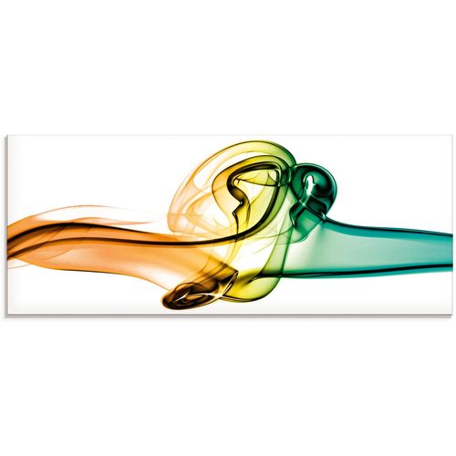 Glasbild ARTLAND "Aufeinanderprallen von blau und grün", gelb (farbe bild(er): gelb, grün), B:125cm H:50cm, Bilder, in verschiedenen Größen